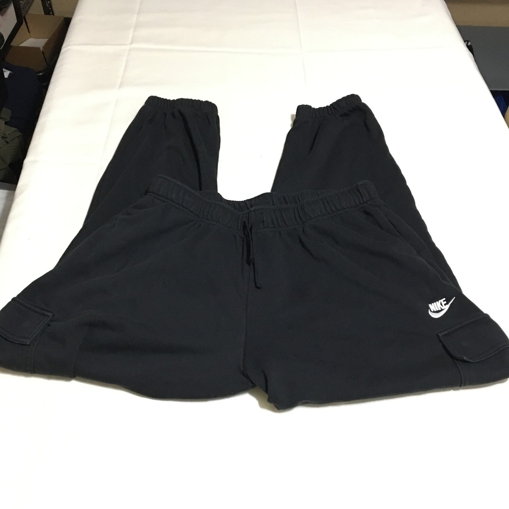 Nike Mid-Rise Oversized Cargo Sweatpants Womens Large Black Sweatpants